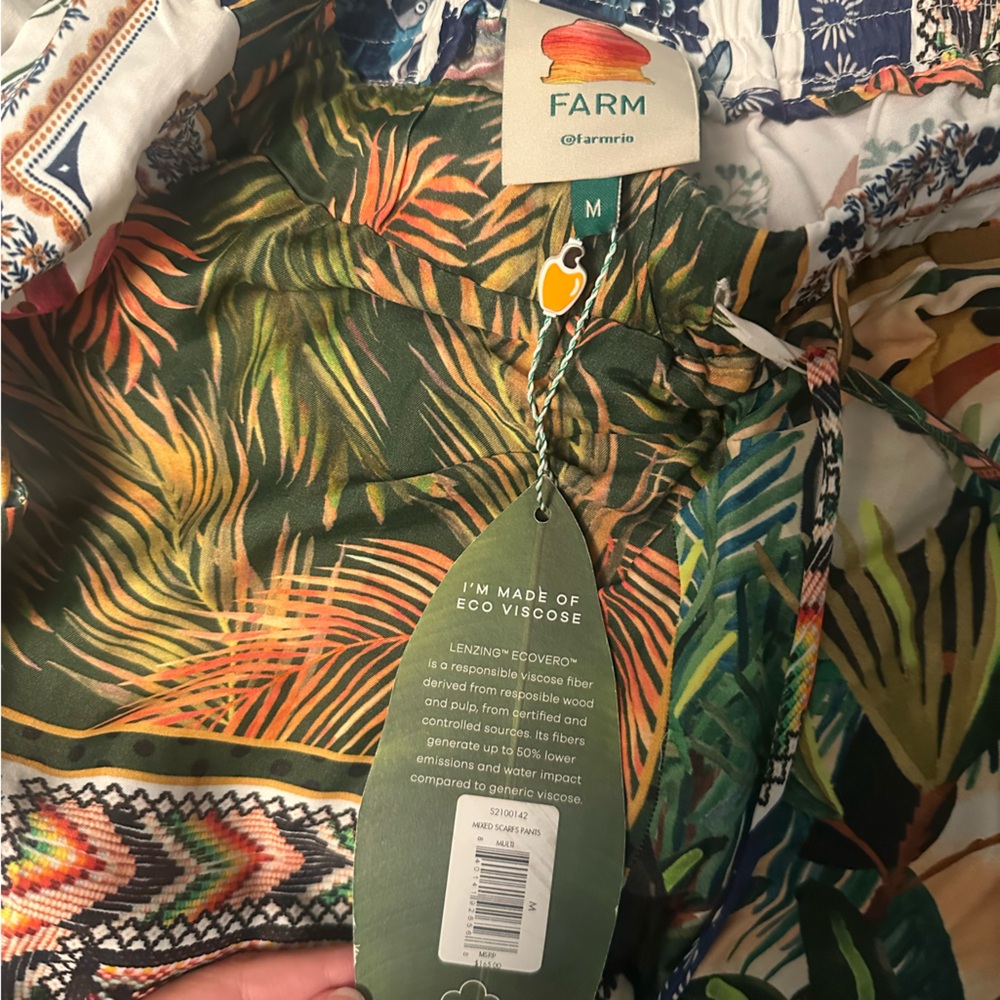 Farm Rio Multi Colored Mixed Scarf Pants - Picture 4 of 7